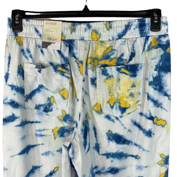 Style & Co Large Jogger Pants Tie-Dye Cuffed Pockets Drawstring Elastic Waist - Picture 6 of 11